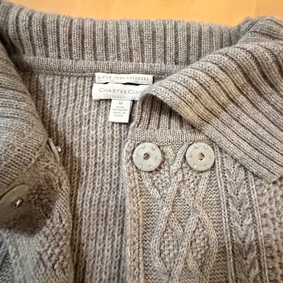 🤍 Charter Club 100% Cashmere Shawl Sweater | Ultra Luxe 🤍 Size M | Clean Girl - Picture 9 of 16